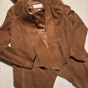 Michael Kors Rich Brown Suede Blazer